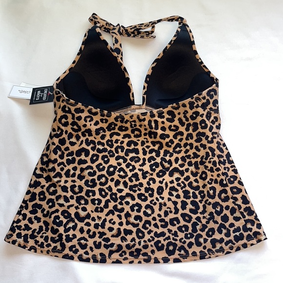 Salt + Cove Juniors' Animal-Print Halter Tankini Top Sz LARGE - Picture 4 of 10